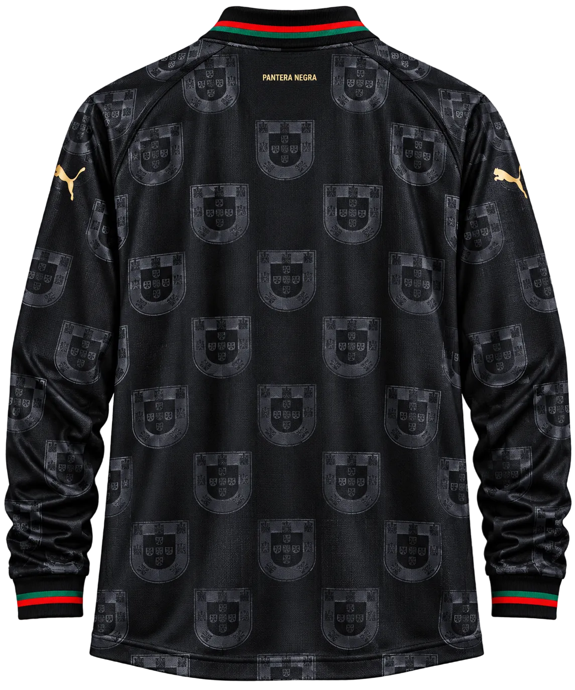 Portugal Black & Gold Long Sleeve Retro Jersey – Pantera Negra