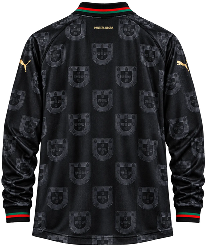 Portugal Black & Gold Long Sleeve Retro Jersey – Pantera Negra
