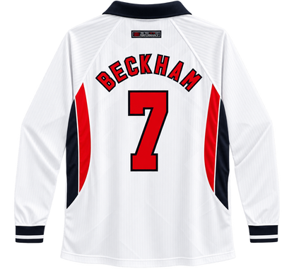 England 1998 Retro Jersey – Beckham #7 | Long Sleeve