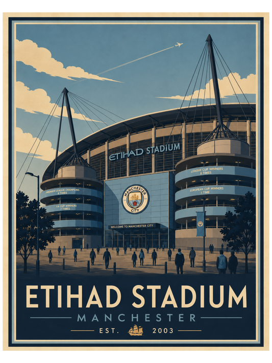 ETIHAD STADIUM MANCITY POSTER