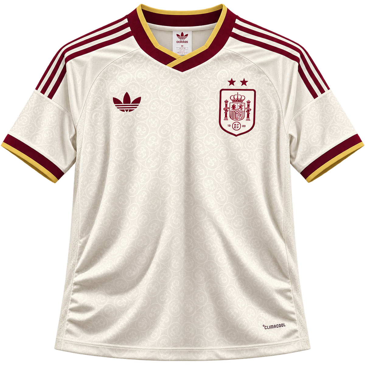 Spain Inspired Away Jersey – Cream & Burgundy World Cup