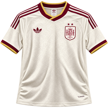 Spain Inspired Away Jersey – Cream & Burgundy World Cup