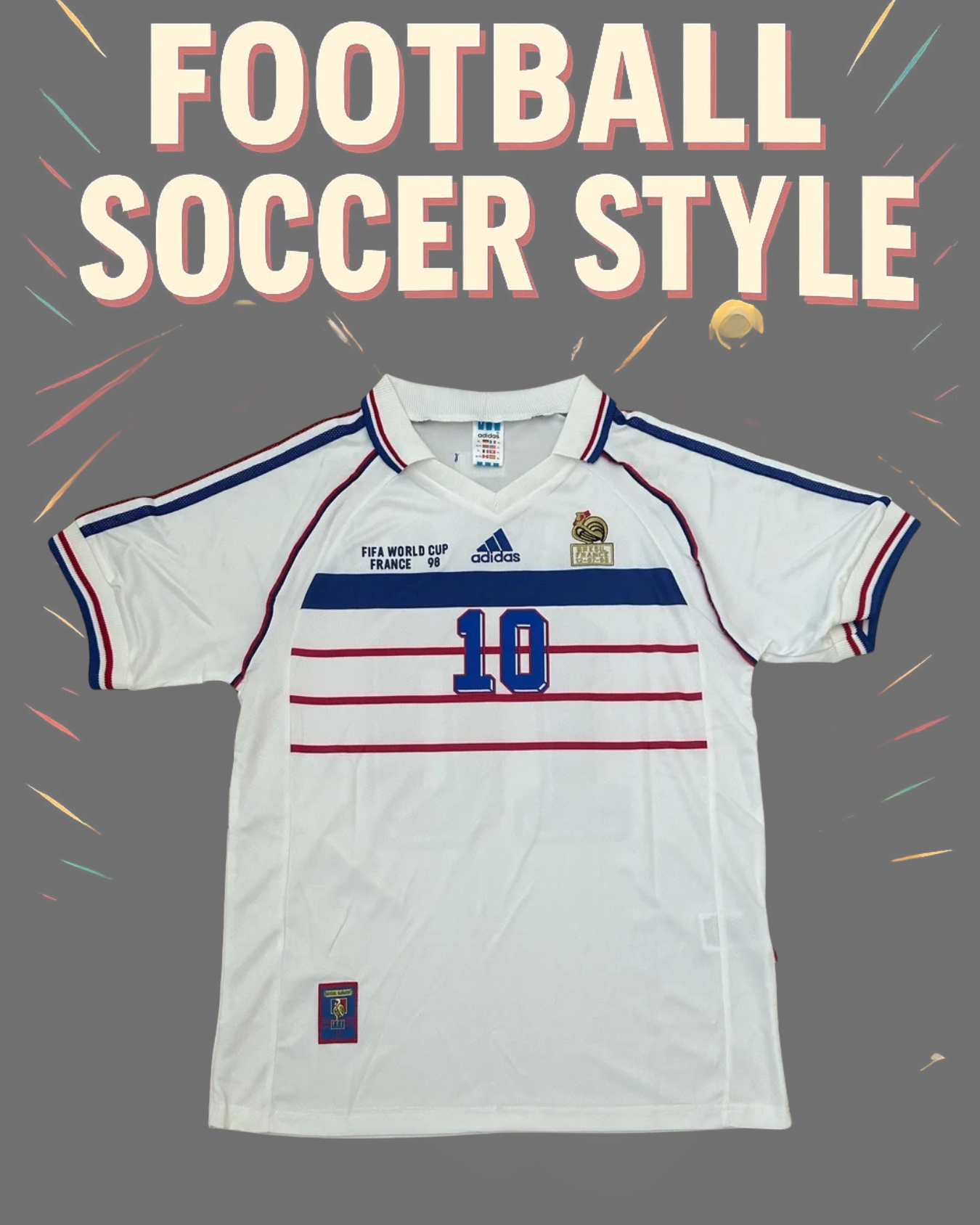 FRANCE 98 AWAY RETRO JERSEY